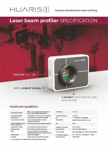 Data sheet of Huaris One Laser Beam Profiler by Perspectiva Solutions
