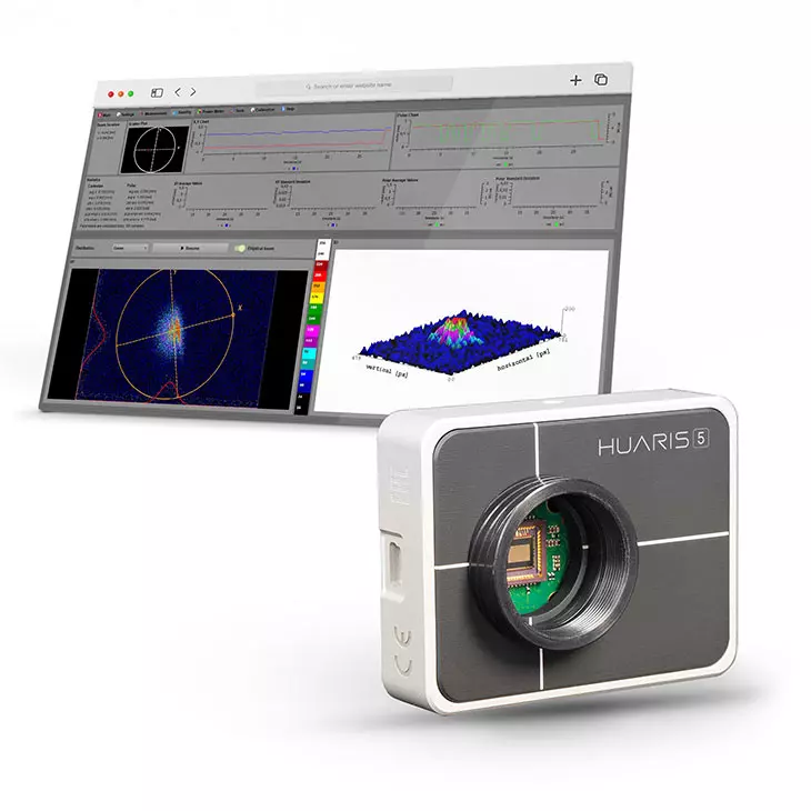 Huaris five is a portable laser beam profiler with dedicated laser monitoring software